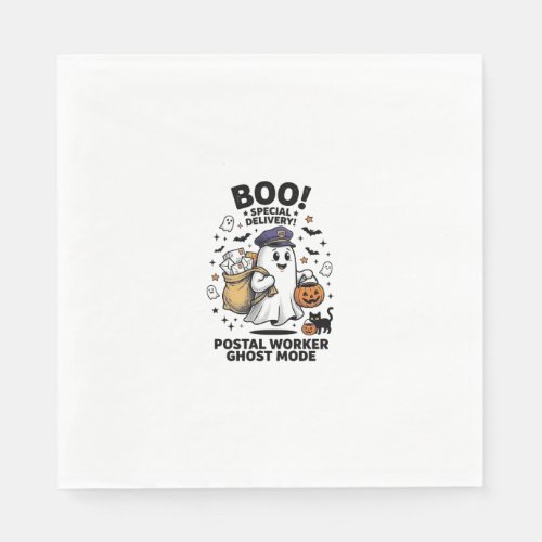 Postal Worker Ghost Mode Halloween Delivery Design Napkins