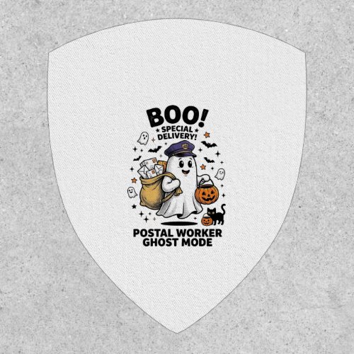 Postal Worker Ghost Mode Halloween Delivery Design Patch