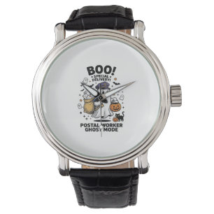Postal Worker Ghost Mode Halloween Delivery Design Watch