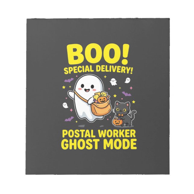 Postal Worker Ghost Mode Halloween Design_1 Notepad (Front)