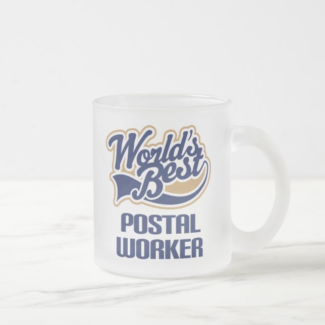 Postal Worker Gift (Worlds Best) Frosted Glass Coffee Mug (Right)