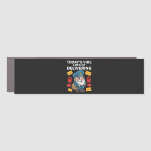 Postal Worker Gnomes Mail Car Magnet