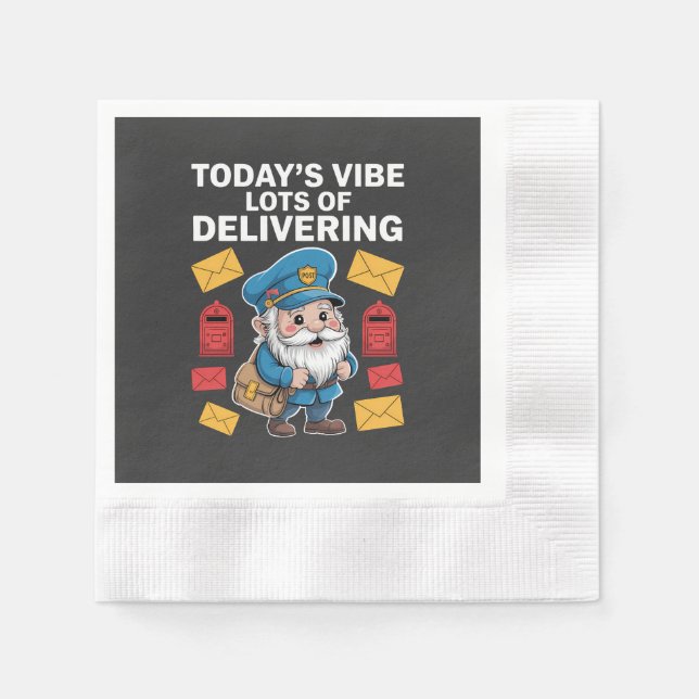 Postal Worker Gnomes Mail Napkins (Front)