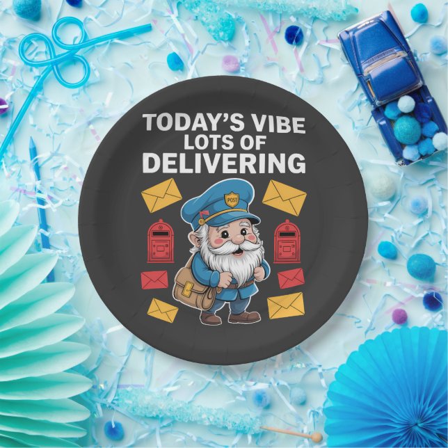Postal Worker Gnomes Mail Paper Plates (Party)