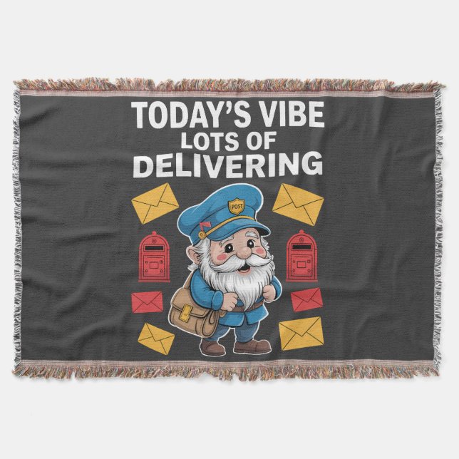 Postal Worker Gnomes Mail Throw Blanket (Front)