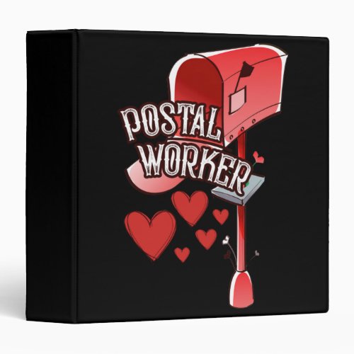 Postal worker heart _ love postal worker mail 3 ring binder