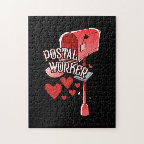 Postal worker heart _ love postal worker mail jigsaw puzzle