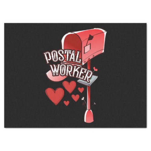 Postal worker heart _ love postal worker mail tissue paper