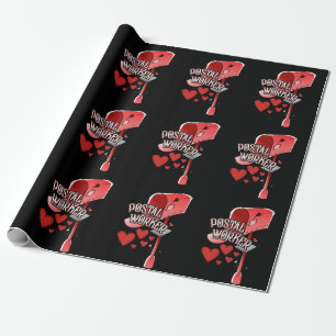 Postal worker heart - love postal worker mail wrapping paper