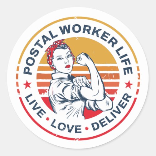 Postal Worker Life Gag Post Office Coworker Classic Round Sticker