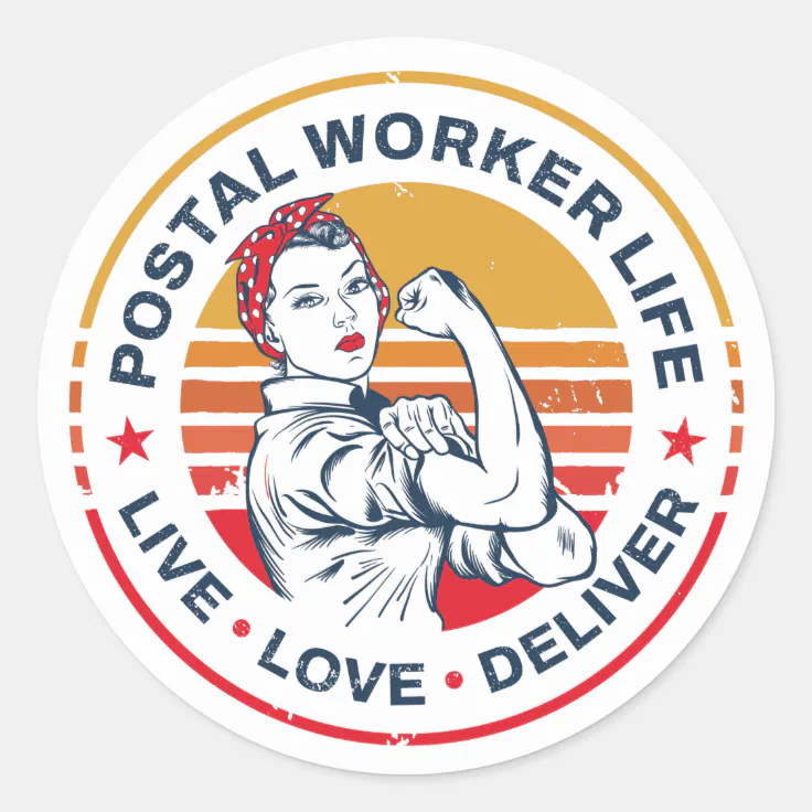 Postal Worker Life Gag Post Office Coworker Classic Round Sticker | Zazzle