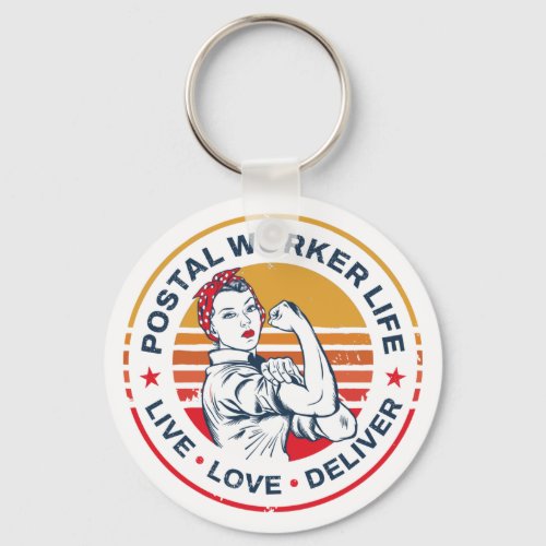 Postal Worker Life Gag Post Office Coworker Keychain