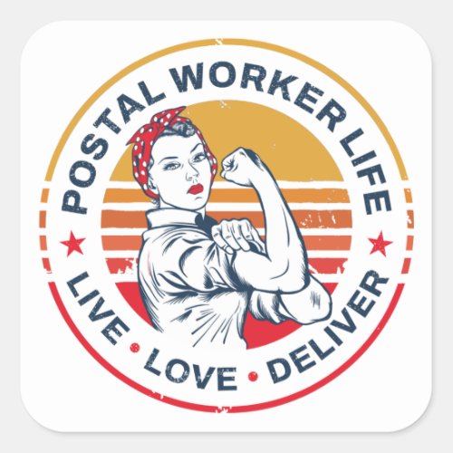 Postal Worker Life Gag Post Office Coworker Square Sticker