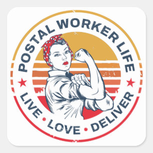 Postal Worker Life Gag Post Office Coworker Square Sticker