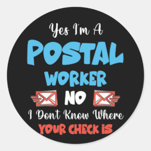 Postal Worker Mail Carrier Mailman Post Office Classic Round Sticker