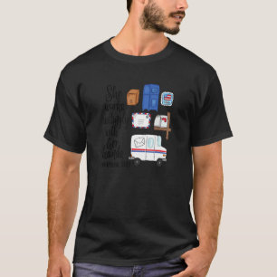 Postal Worker Mail Lady Proverb 3113 She Works Wil T-Shirt
