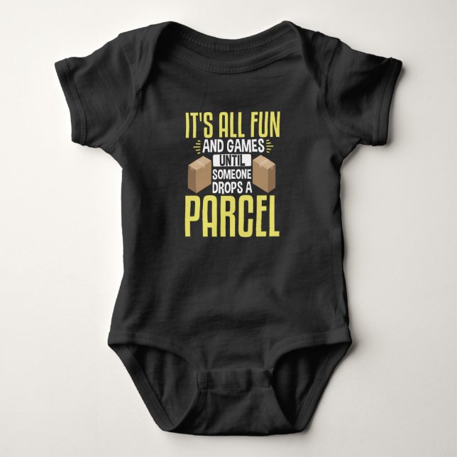 Postal Worker Mailman Parcel ItS All Fun And Baby Bodysuit (Front)