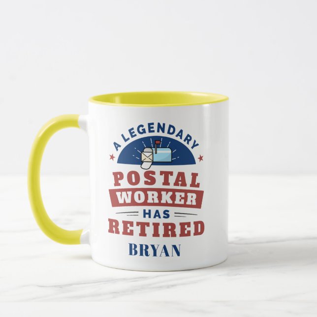 Postal Worker Mailman Retirement Personalized Mug (Left)