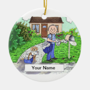 Postal Worker - Male Ceramic Ornament