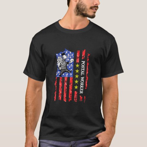 Postal Worker Patriotic US Post Mail Carrier  T_Shirt