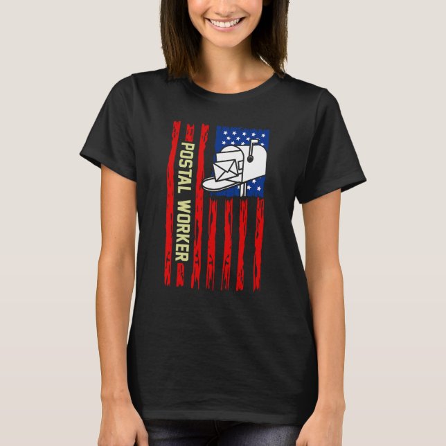Postal Worker Patriotic US Post Mail Carrier T-Shirt (Front)