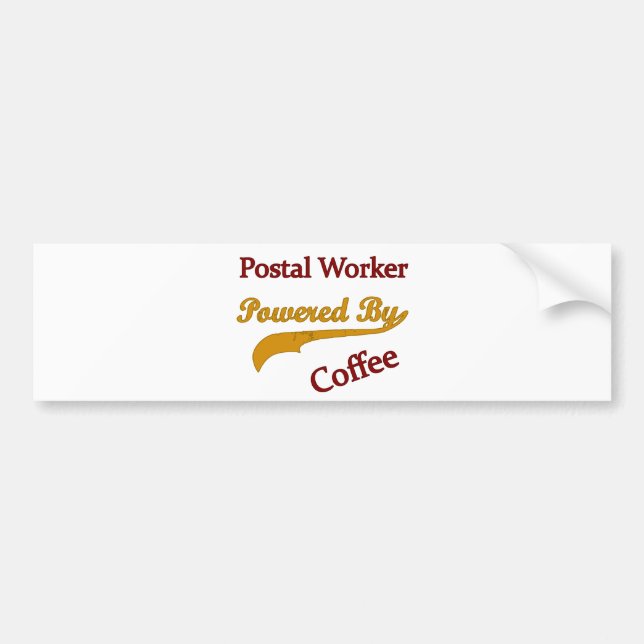 Postal Worker Powered By Coffee Bumper Sticker (Front)