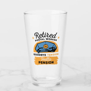 Postal Worker Retirement Bye Tension Hello Pension Glass