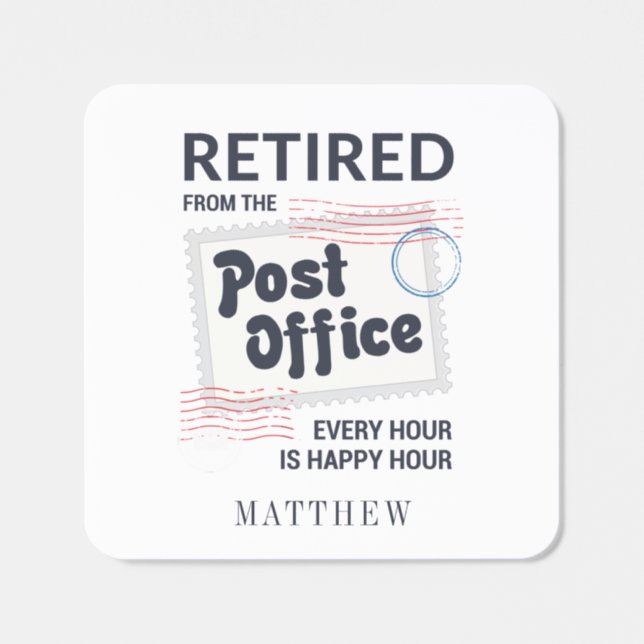 Postal Worker Retirement Mailman Custom Square Sticker (Single)
