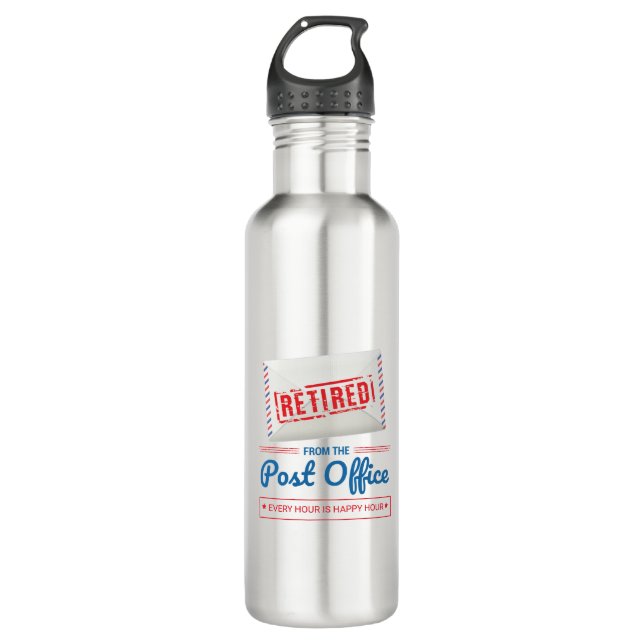 Postal Worker Retirement Mailman Funny Stainless Steel Water Bottle (Front)