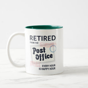 Postal Worker Retirement Mailman Funny Two-Tone Coffee Mug