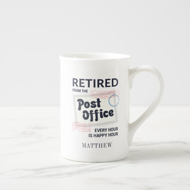 Postal Worker Retirement Mailman Personalized Bone China Mug (Right)