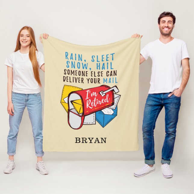 Postal Worker Retirement Mailman Personalized Fleece Blanket (In Situ)