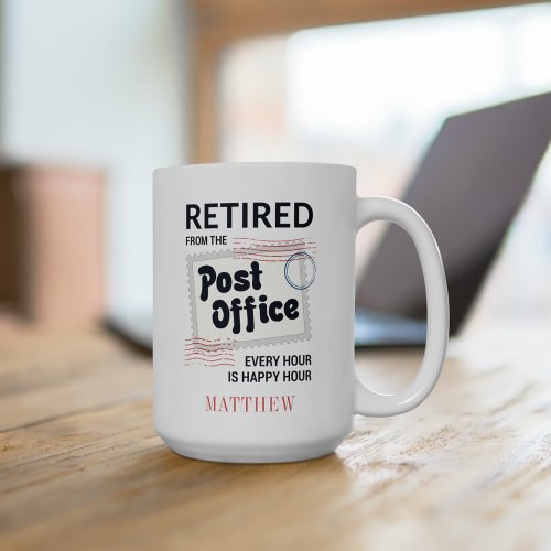 Postal Worker Retirement Mailman Personalized Name Two_Tone Coffee Mug