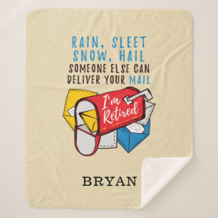 Postal Worker Retirement Mailman Personalized Sherpa Blanket