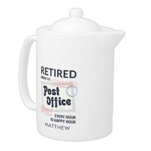 Postal Worker Retirement Mailman Retired Novelty Teapot
