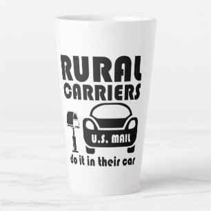 Postal Worker Rural Carriers Do It In Their Car Latte Mug