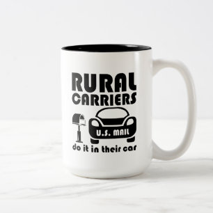 Postal Worker Rural Carriers Do It In Their Car Two-Tone Coffee Mug