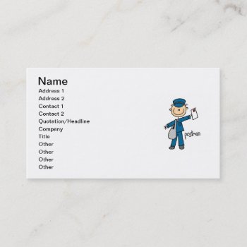 Postal Worker Stick Figure Business Card by stick_figures at Zazzle
