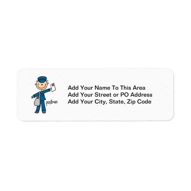 Postal Worker Stick Figure Label (Front)