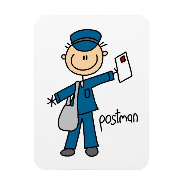 Postal Worker Stick Figure Magnet (Vertical)