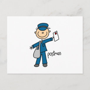 Postal Worker Stick Figure Postcard
