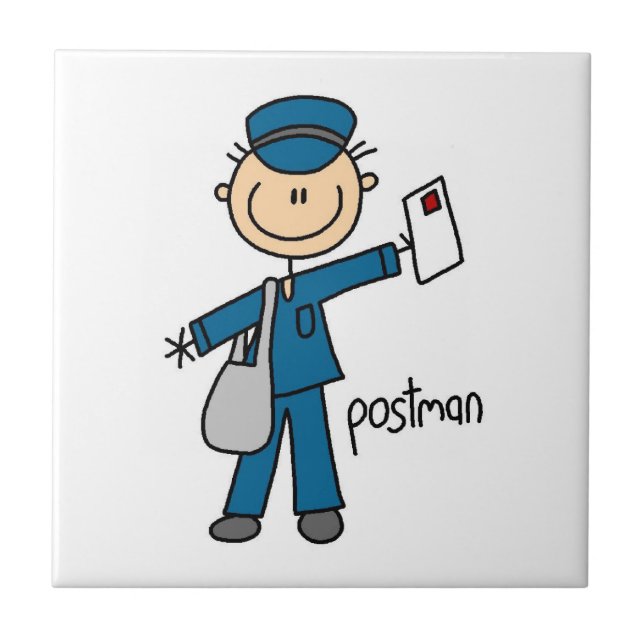 Postal Worker Stick Figure Tile (Front)