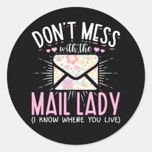 Postal Worker Wife Funny Mailman Woman Classic Round Sticker