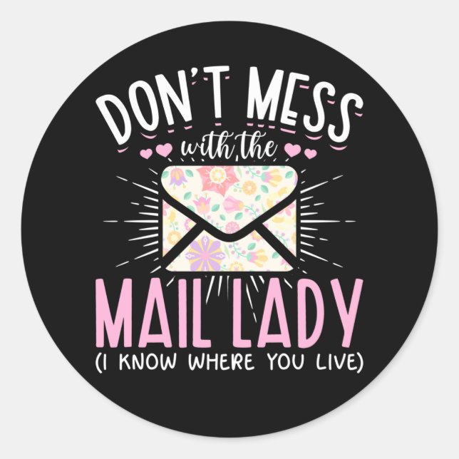 Postal Worker Wife Funny Mailman Woman Classic Round Sticker (Front)