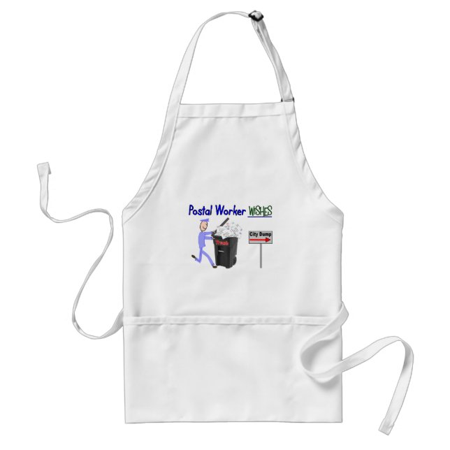 Postal Worker Wishes--Funny Adult Apron (Front)