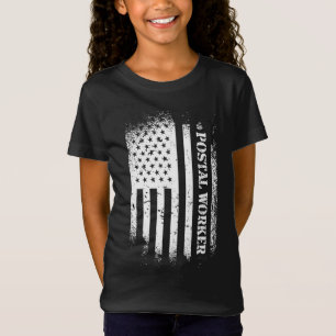 Postal Worker With American Flag - Patriotic US Po T-Shirt
