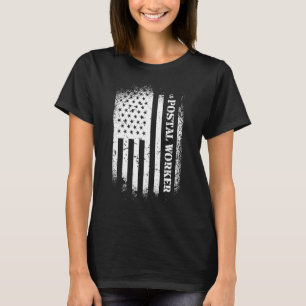 Postal Worker With American Flag - Patriotic US Po T-Shirt