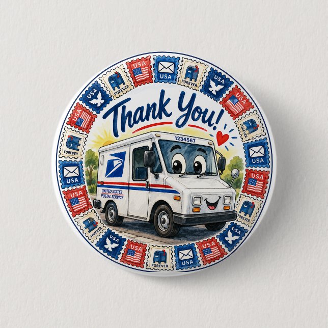 Postal Workers Appreciation  Button (Front)