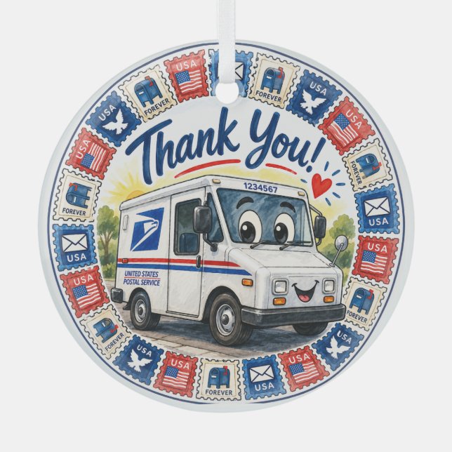 Postal Workers Appreciation  Glass Ornament (Front)