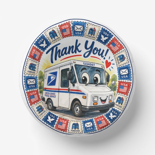 Postal Workers Appreciation  Paper Bowls (Front)
